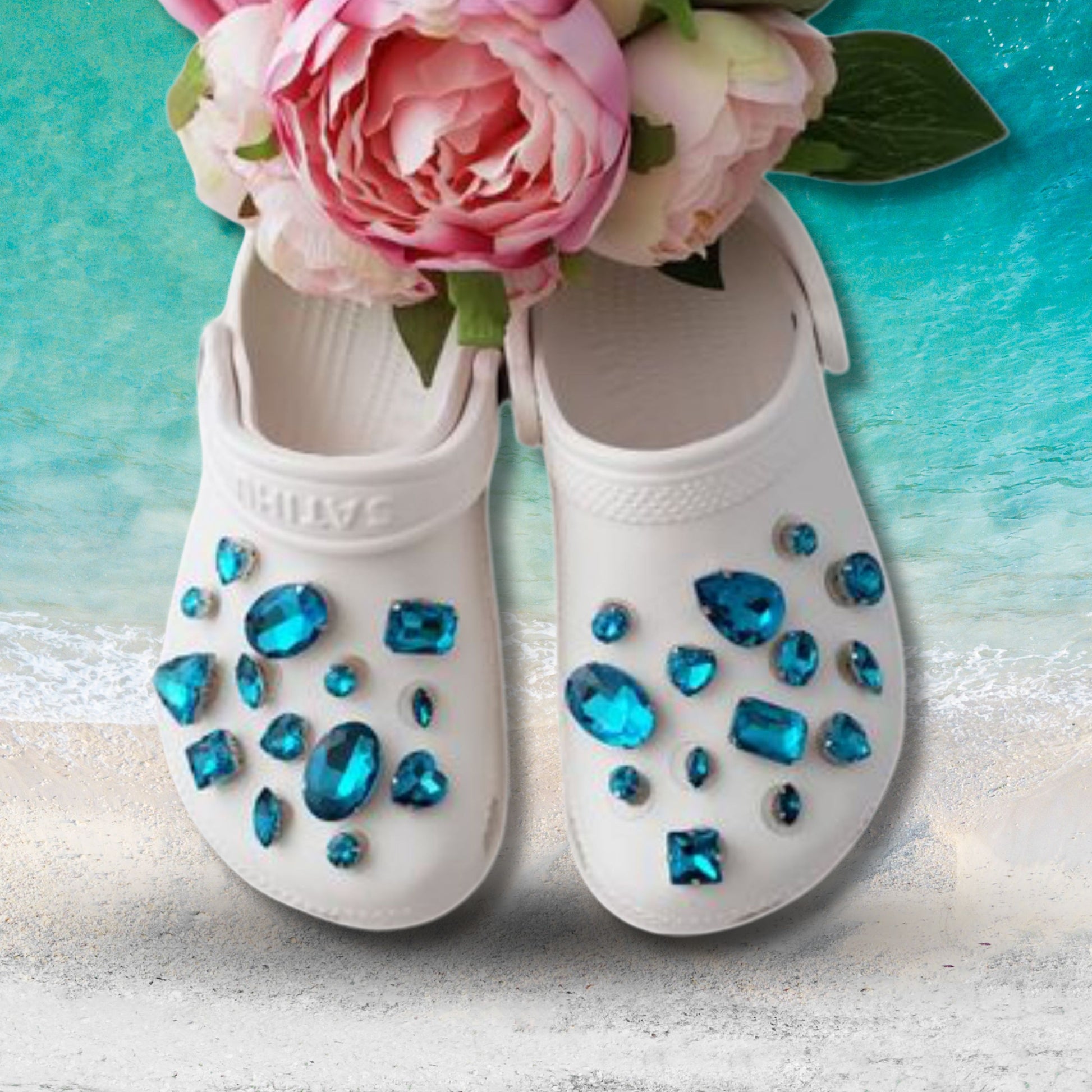 Crocs Charms Turquoise Rhinestone Shoe Charms