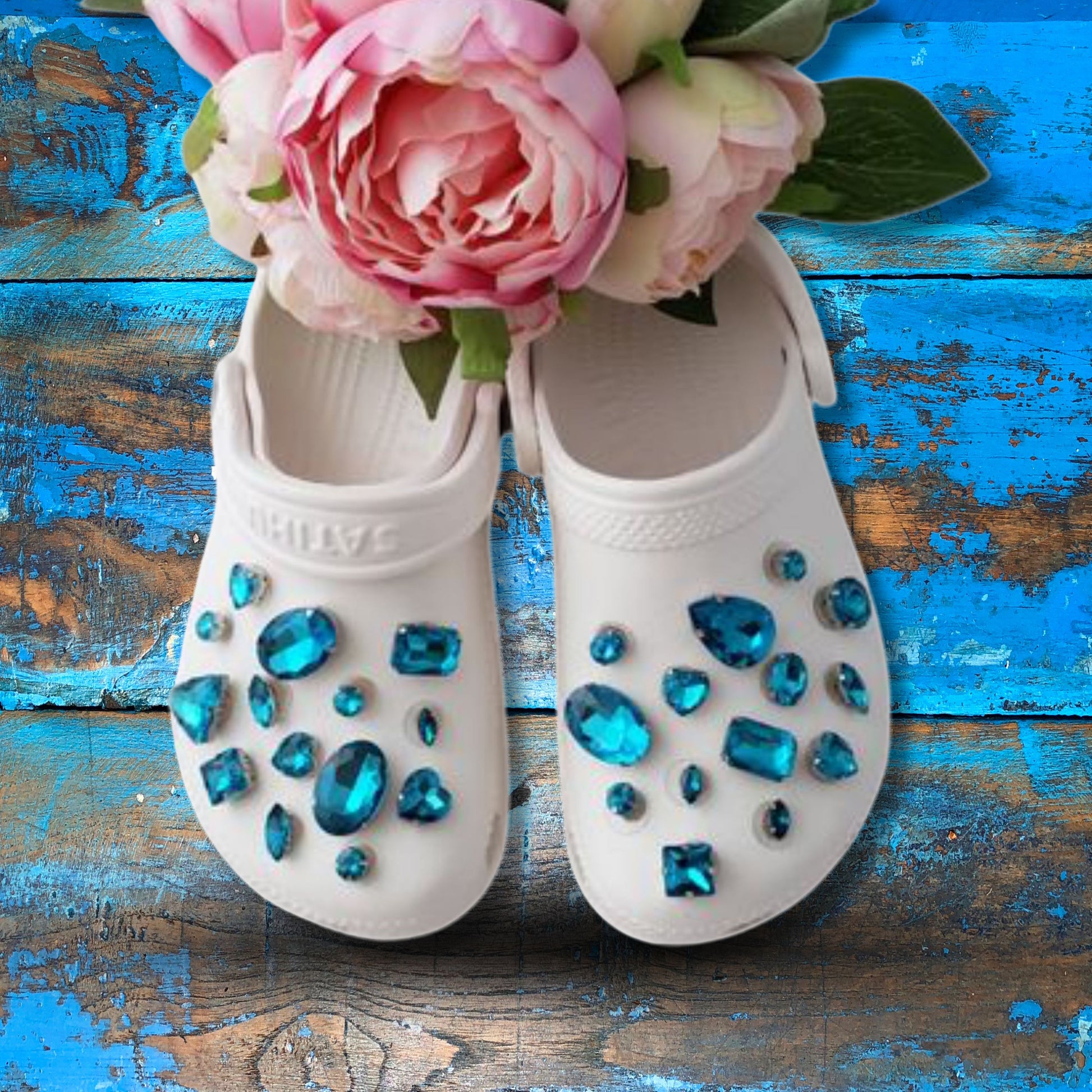 Crocs Charms Turquoise Rhinestone Shoe Charms