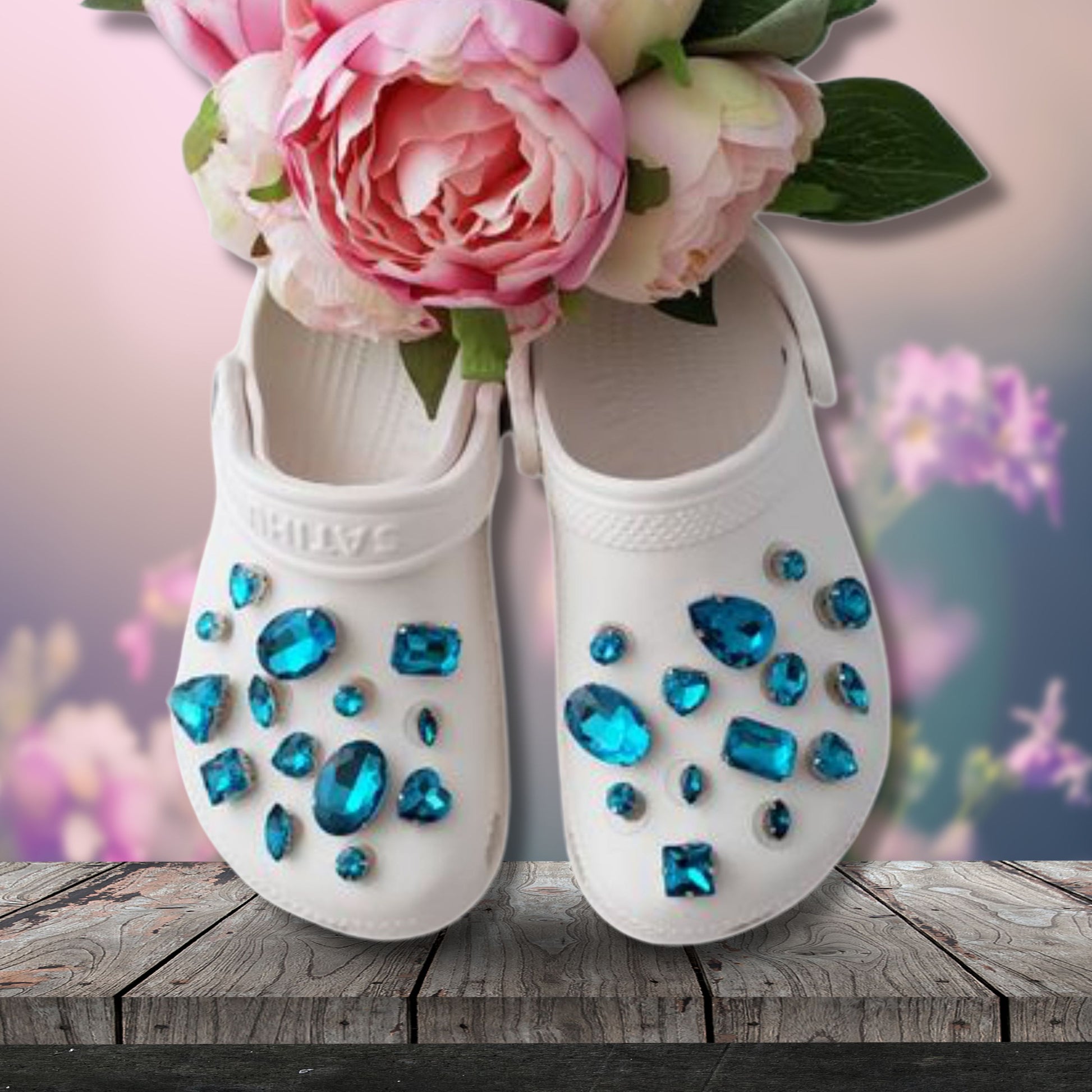 Crocs Charms Turquoise Rhinestone Shoe Charms