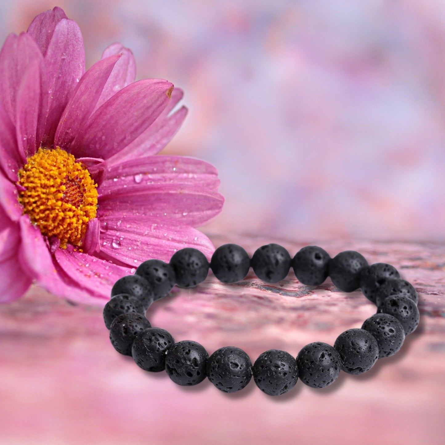 Natural Healing Pure Volcanic Stone Stretch Bracelet