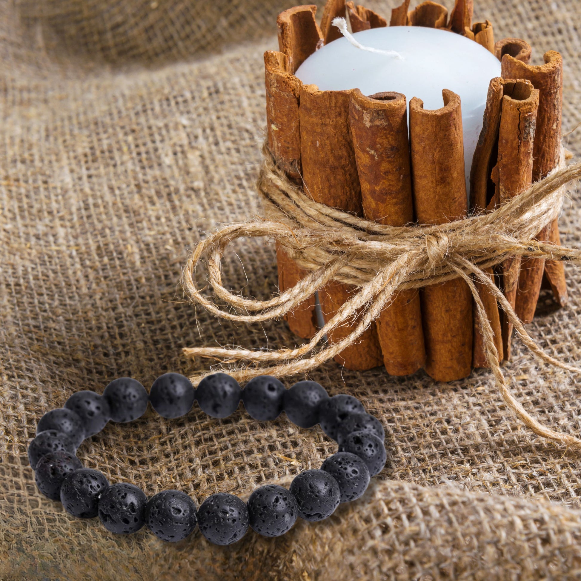 Natural Healing Pure Volcanic Stones Stretch Bracelet