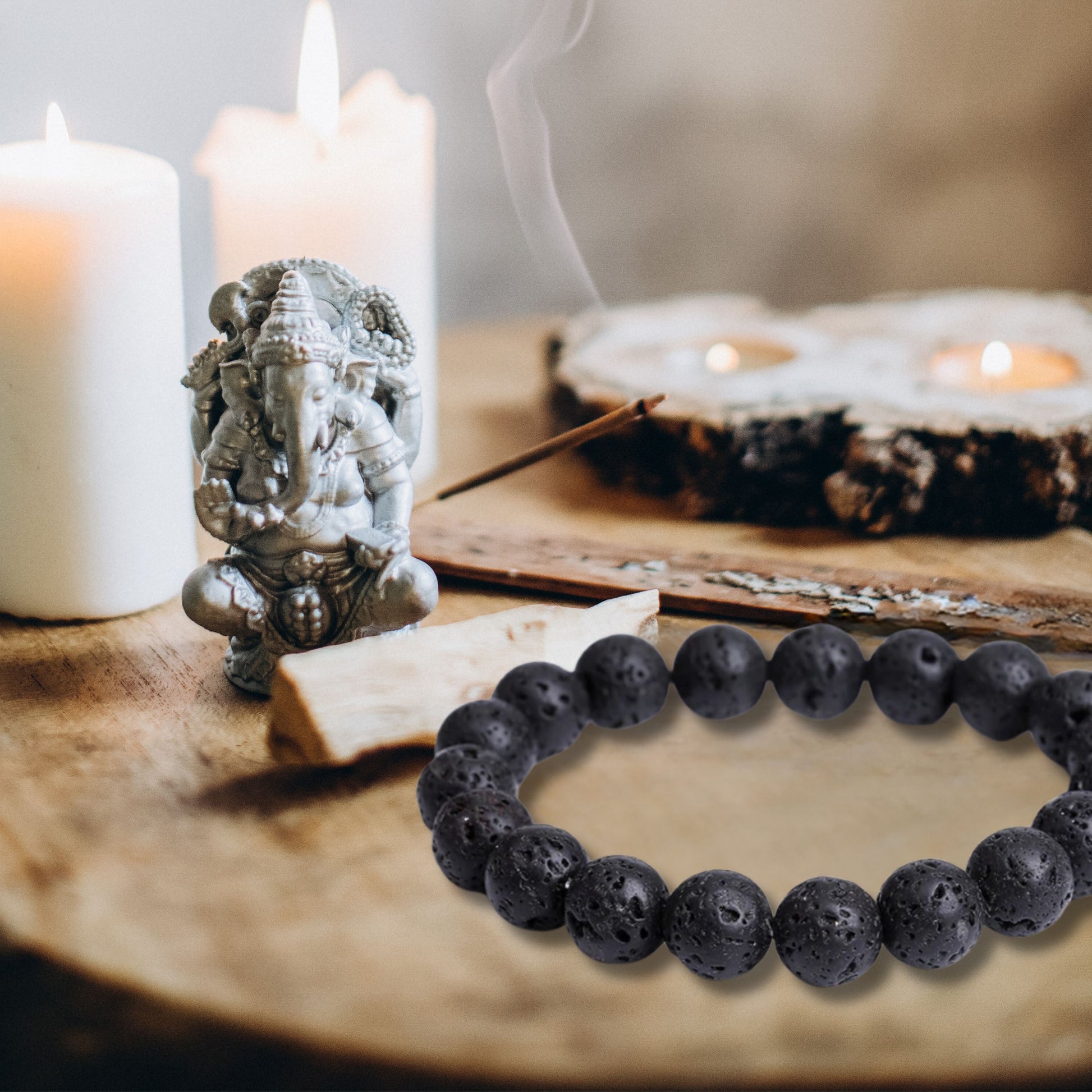 Natural Healing Pure Volcanic Stone Stretch Bracelet