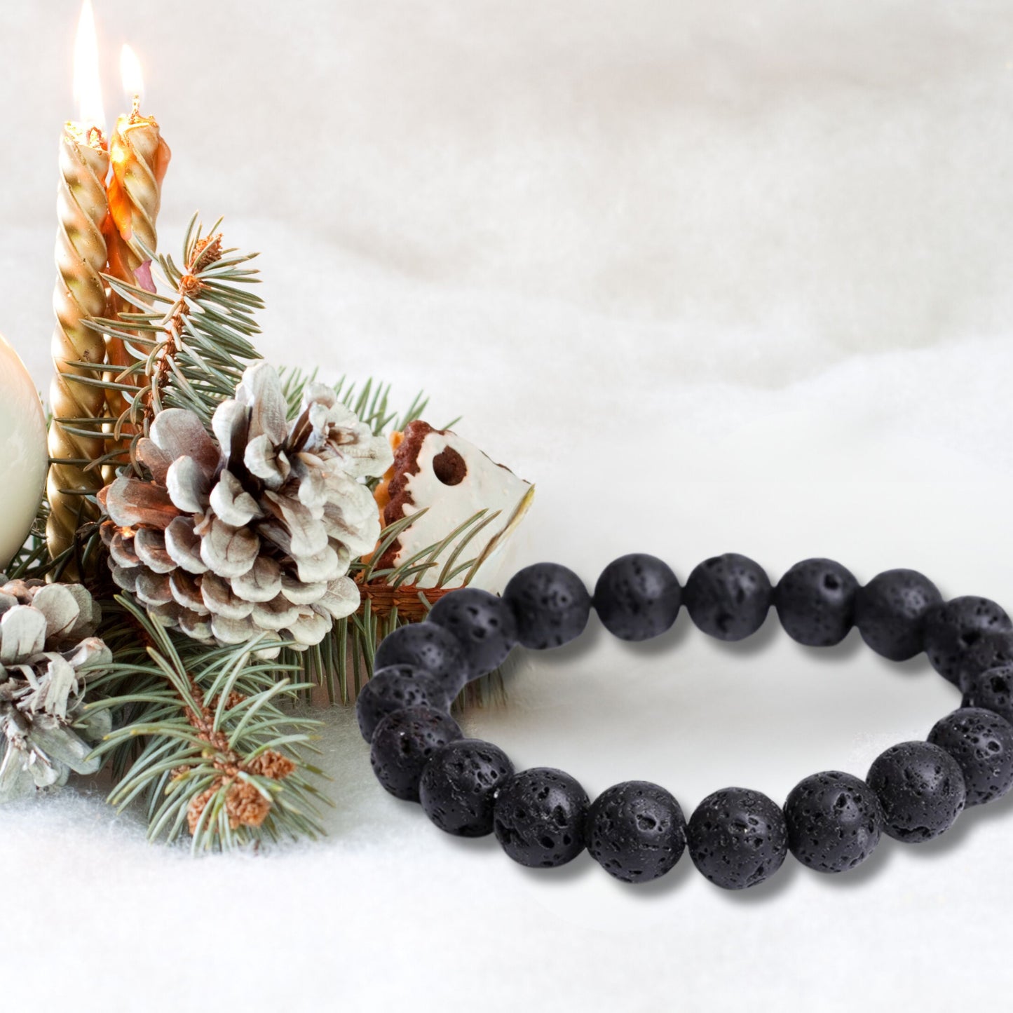 Natural Healing Pure Volcanic Stone Stretch Bracelet