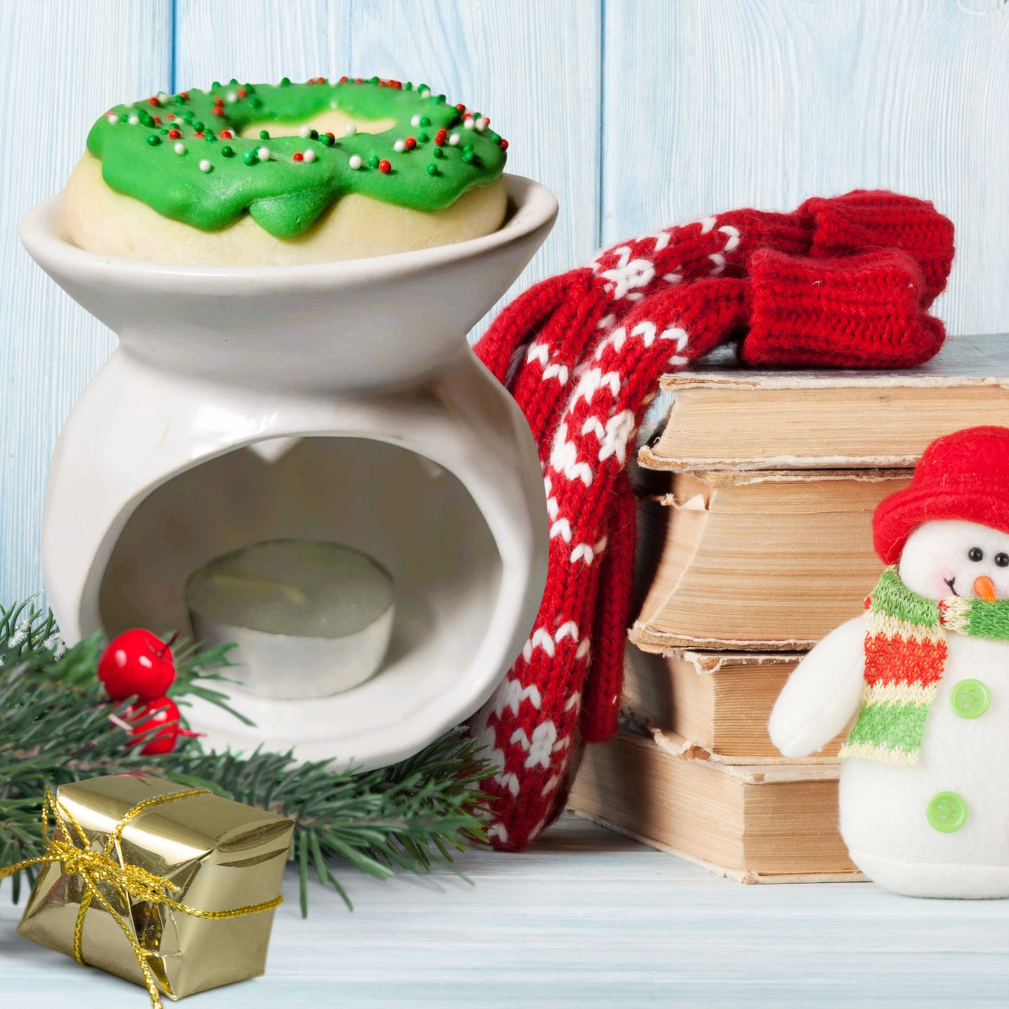 Cafe Delights Christmas Sugar Donut Scented Soy Wax Melt & Warmer Gift Set