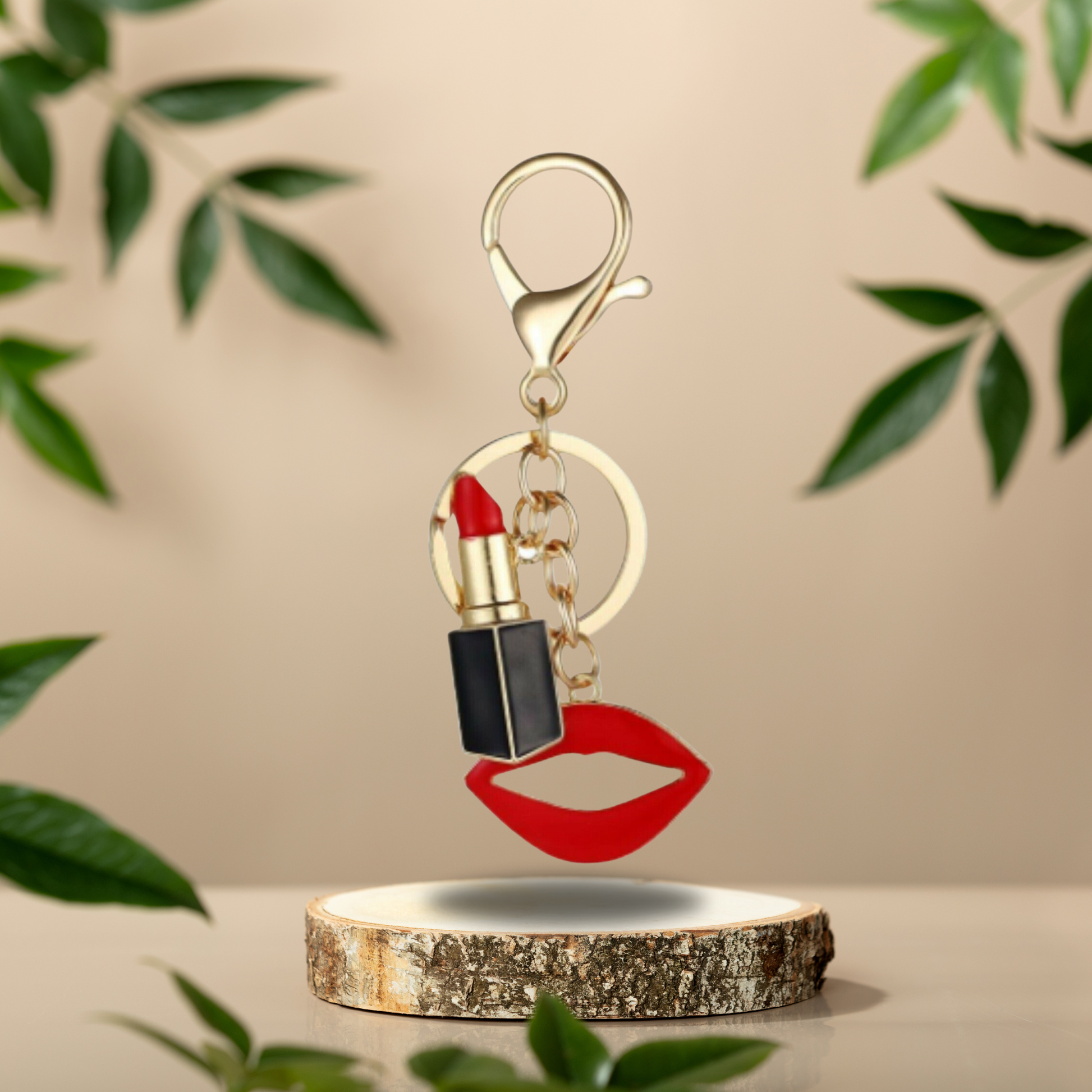 Fashion Bling Luxury Glam Lipstick Makeup Keychain