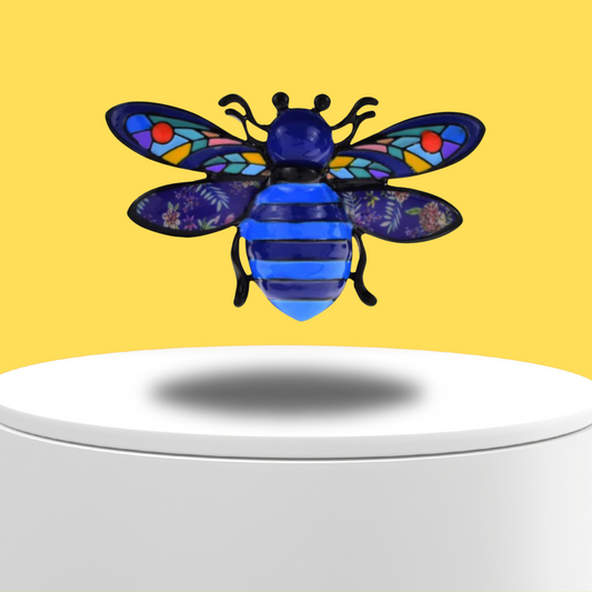 Blue Honeybee Abstract Art Brooch