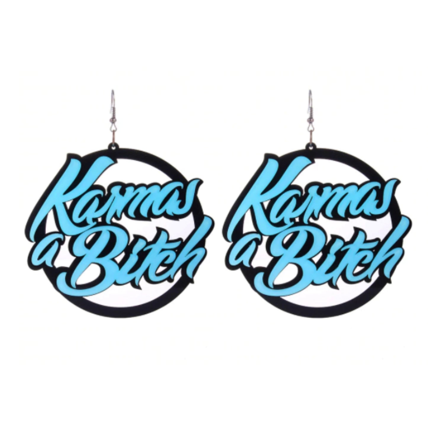 Karma's A B*tch Retro Bold Acrylic Statement Fashion Earrings