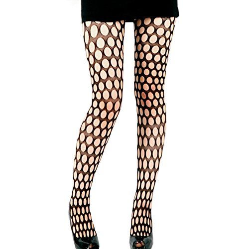 Fashion Pantyhose Fishnet Knitted Black Circles (One Size Fits All)