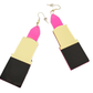 Pink Lipstick Club Culture Bold Loud Statement Fashion Acrylic Earrings