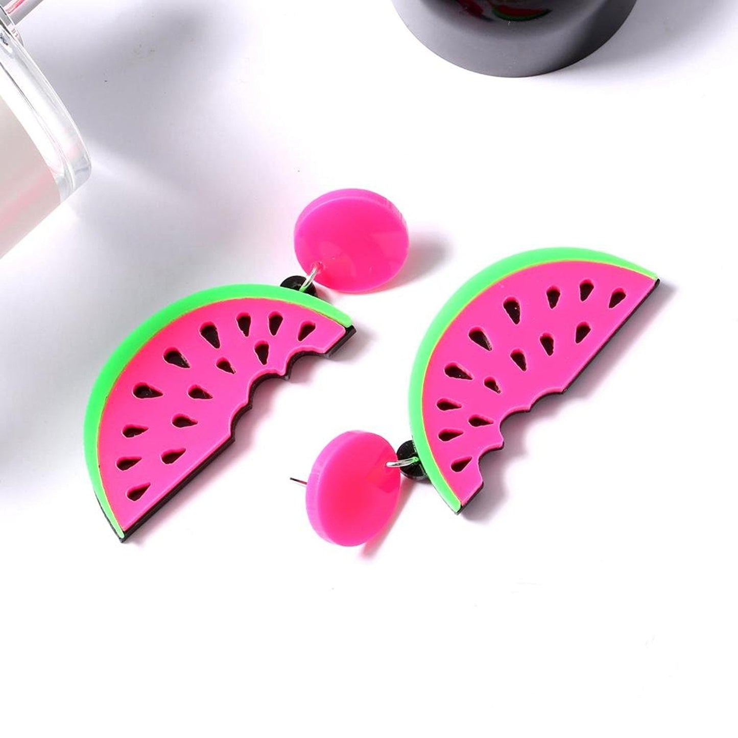 Watermelon Club Culture Bold Loud Statement Fashion Acrylic Earrings