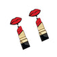 Red Lipstick Club Culture Bold Loud Statement Fashion Acrylic Earrings