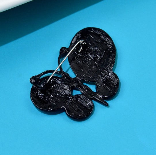 Blue Butterfly Abstract Art Metal Enamel Fashion Brooch Pin