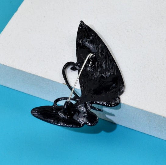 Baby Blue Butterfly Rhinestones Metal Design Fashion Brooch Pin