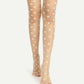Fashion Pantyhose White Sheer Polka Dot Design (One Size Fits All)