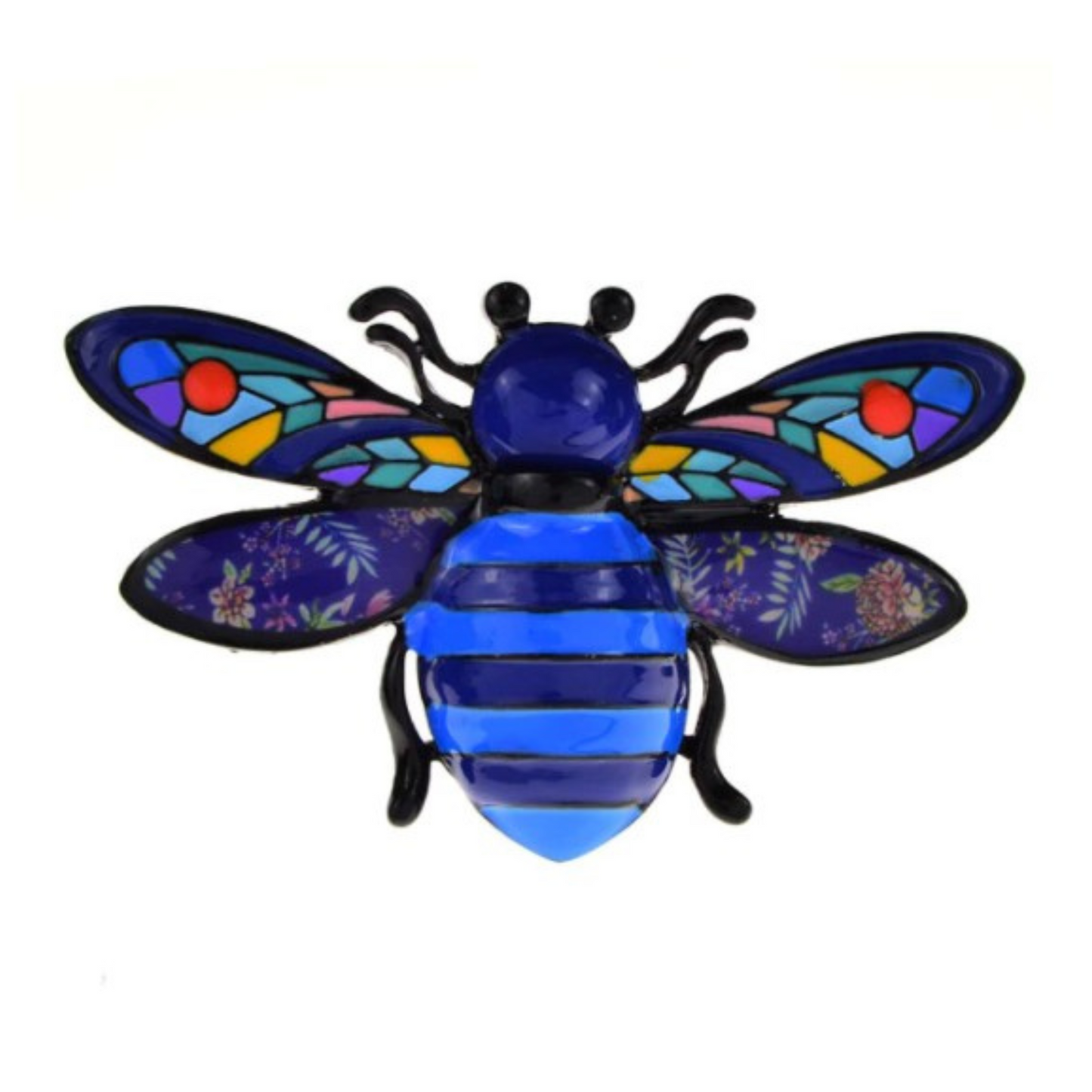 Blue Honeybee Abstract Art Brooch