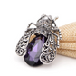 Purple Crystal Beetle Rhinestones And Metal Fashion Brooch Pin