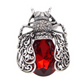 Red Crystal Rhinestones Beetle Metal Design Fashion Brooch Pin