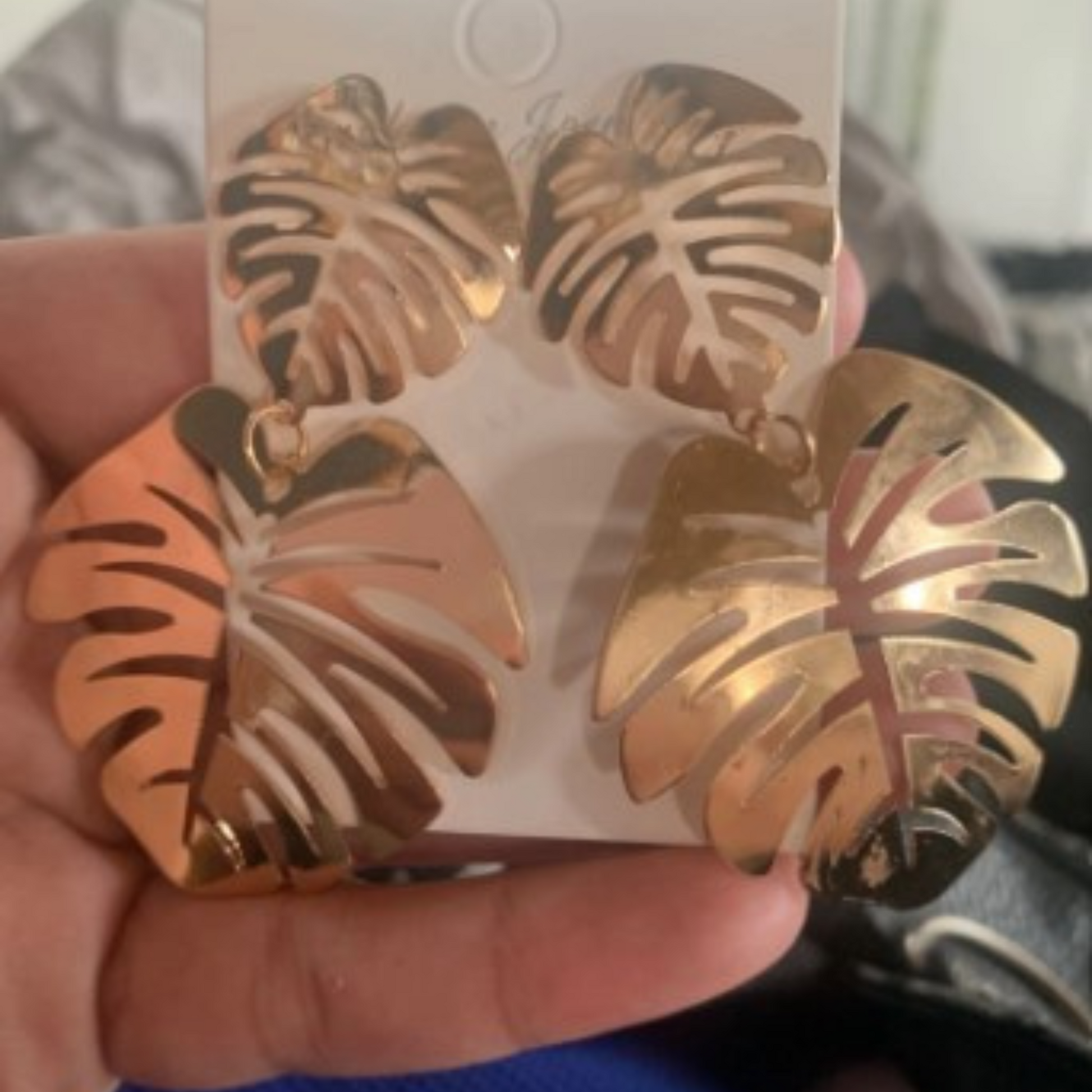 Gold Tropical Leaves Earrings