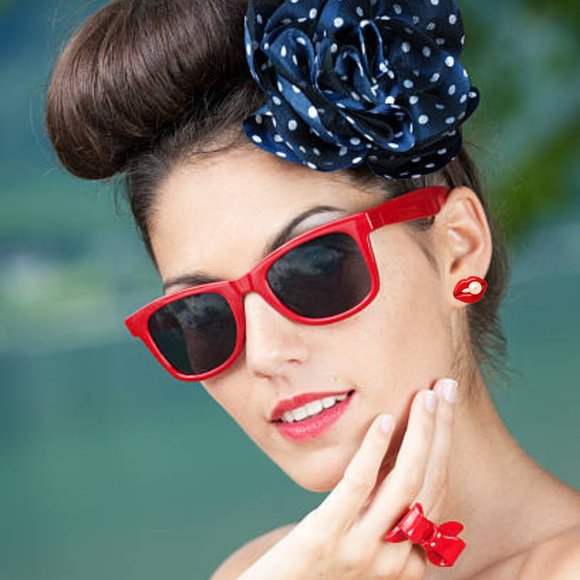 Retro Pinup Bold Stud Statement Fashion Acrylic Earrings