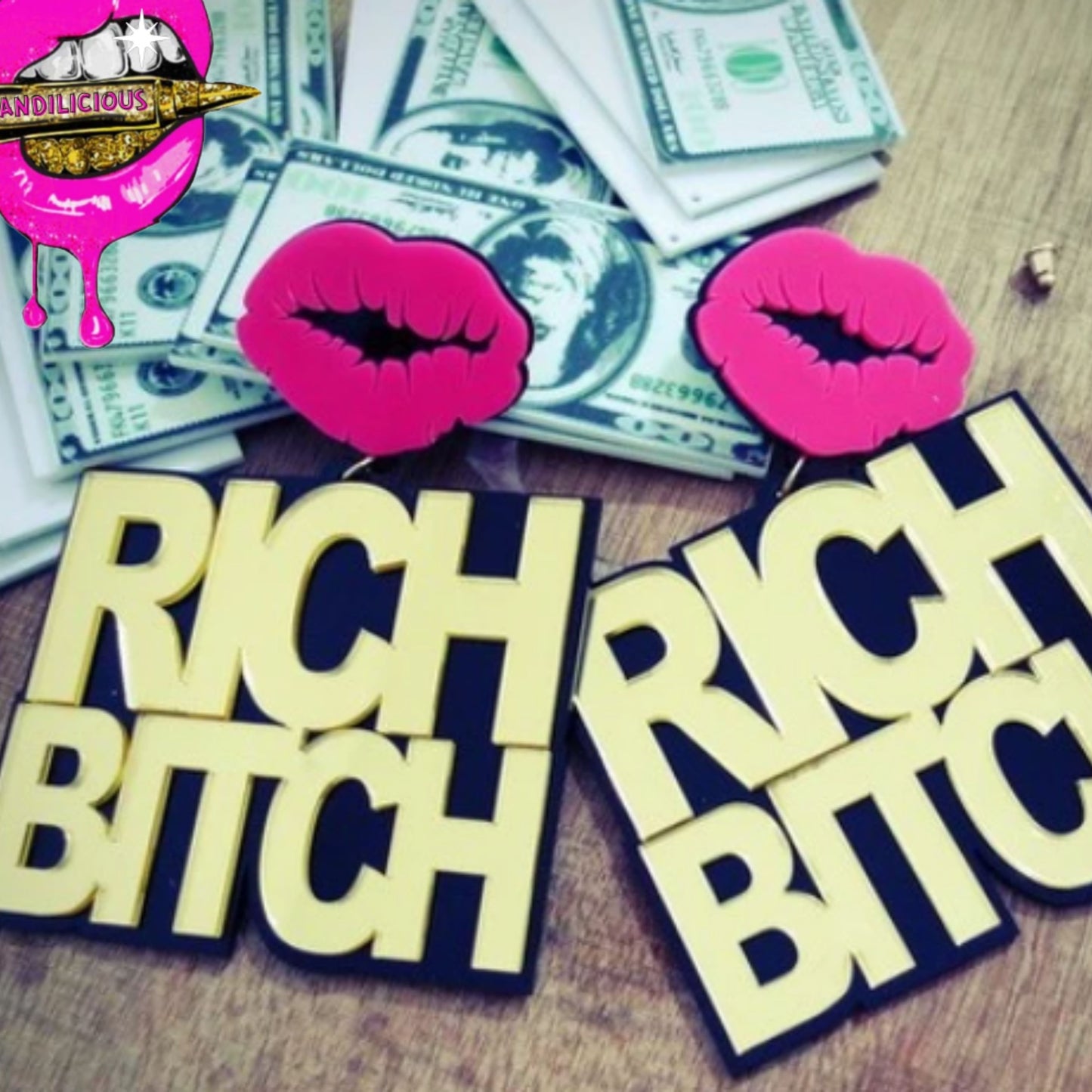 Rich B*tch Club Culture Bold Loud Statement Fashion Earrings